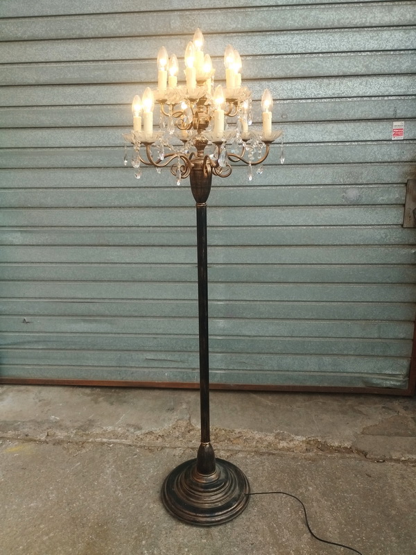 lampara pie cristal lagrima 13portalamp e14 alt173 o52 12u